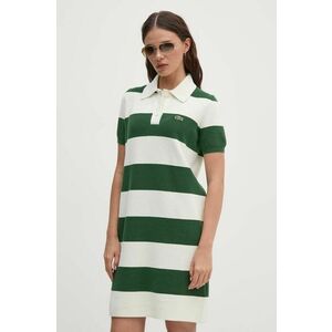 Lacoste rochie din bumbac culoarea verde, mini, drept imagine