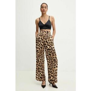 Answear Lab pantaloni femei, culoarea maro, lat, high waist imagine