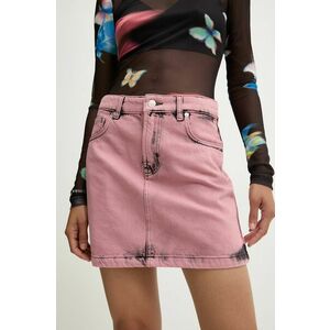 Moschino Jeans fustă din denim culoarea roz, mini, dreaptă, 0102.8222 imagine