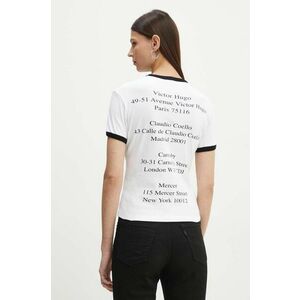 The Kooples tricou din bumbac femei, culoarea alb, FTSC29000K imagine