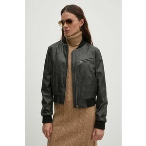 Sisley geaca bomber femei, culoarea negru, de tranzitie, 2VPVLN04S imagine