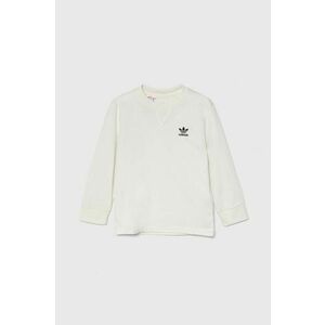 adidas Originals hanorac de bumbac pentru copii LONG SLEEVE culoarea alb, cu imprimeu, IX9823 imagine