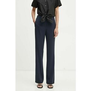 Theory pantaloni femei, culoarea albastru marin, drept, high waist, O0509226 imagine