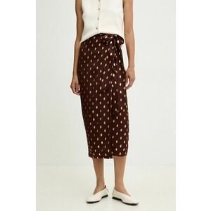 Never Fully Dressed fusta Jaspre Skirt culoarea maro, midi, drept, NFDSK635 imagine