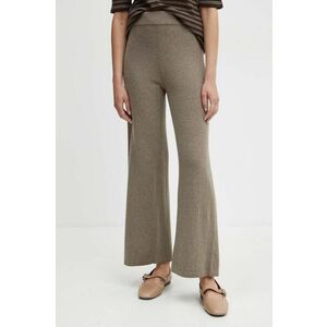 Weekend Max Mara pantaloni de trening de lână culoarea maro, neted, 2425336012600 imagine