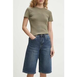 Answear Lab pantaloni scurti jeans femei, neted, high waist imagine