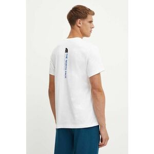 The North Face tricou din bumbac Vertical SS Tee barbati, culoarea alb, cu imprimeu, NF0A89FPFN41 imagine