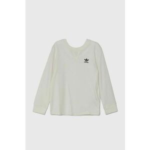 adidas Originals longsleeve din bumbac pentru copii LONG SLEEVE culoarea alb, neted, IX5305 imagine