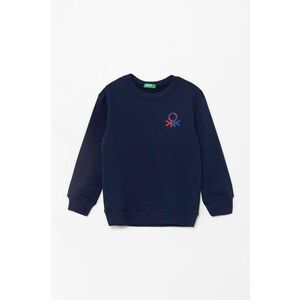 United Colors of Benetton hanorac de bumbac pentru copii culoarea albastru marin, cu imprimeu, 3J70G10F0 imagine