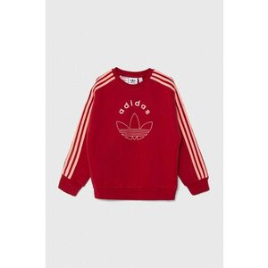 adidas Originals bluza copii CREW culoarea rosu, cu imprimeu, IY9548 imagine