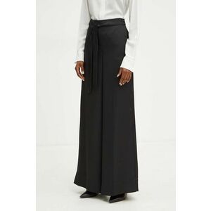 Marella pantaloni femei, culoarea negru, lat, high waist, 2423136341200 imagine