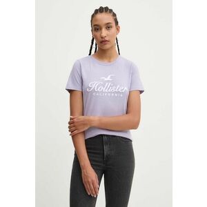 Hollister Co. tricou din bumbac femei, culoarea violet, KI357-3295 imagine