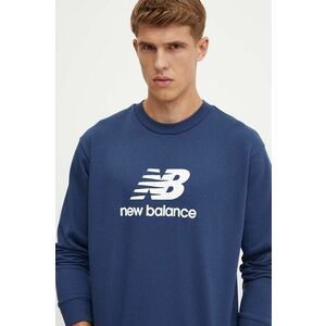 New Balance bluza barbati, culoarea albastru marin, cu imprimeu, MT41500NNY imagine