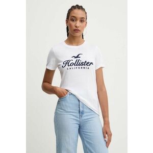 Hollister Co. tricou din bumbac femei, culoarea alb, KI357-3284 imagine