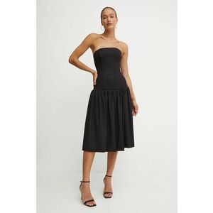 La Mania rochie culoarea negru, midi, evazati, GRAZIE imagine