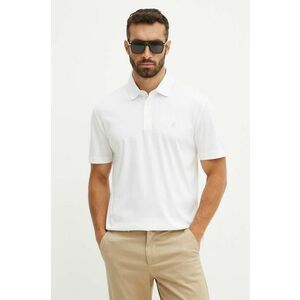 BOSS polo de bumbac culoarea alb, neted, 50520297 imagine