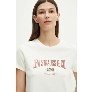 Levi's tricou din bumbac femei, culoarea bej, 17369 imagine