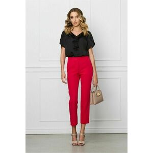 Pantaloni DY Fashion rosu zmeura office cu buzunare imagine