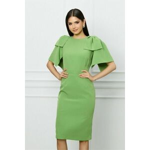 Rochie DY Fashion verde fistic cu funde pe umeri imagine