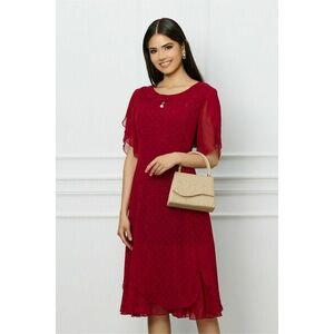 Rochie Cosmina bordo cu fir lurex si insertii in relief imagine