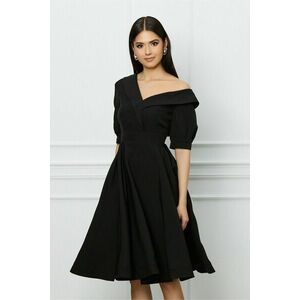 Rochie MBG neagra cu rever la bust imagine