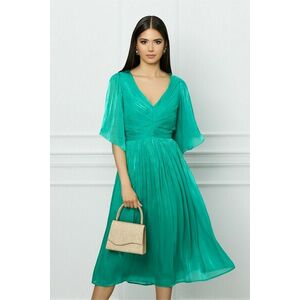 Rochie Leonard Collection verde din voal cu fir lurex imagine