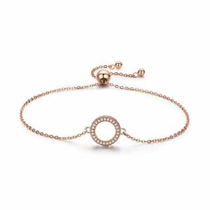 Bratara din argint Rose Gold Shiny Circle imagine