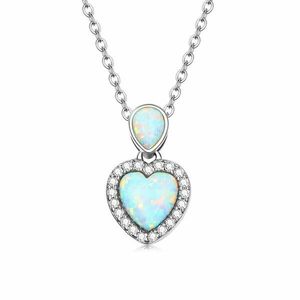 Colier din argint Opal Heart Color imagine