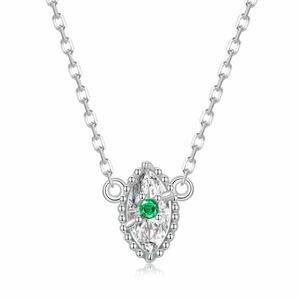 Colier reglabil din argint Small Green Crystal imagine