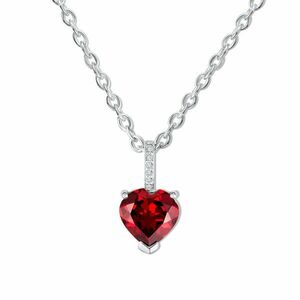 Colier din argint Silver Garnet Heart imagine