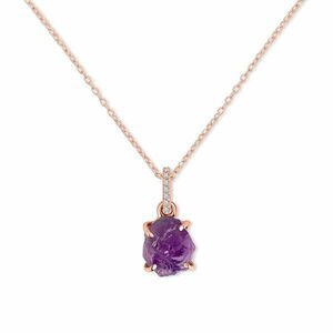 Colier din argint Rose Gold Piece of Amethyst imagine