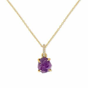 Colier din argint Golden Piece of Amethyst imagine