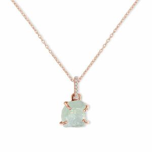 Colier din argint Rose Gold Piece of Aquamarine imagine