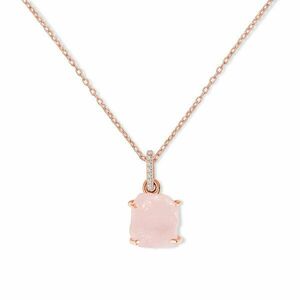 Colier din argint Rose Gold Piece of Rose Quartz imagine