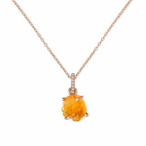 Colier din argint Rose Gold Piece of Citrine imagine