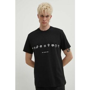 KSUBI tricou din bumbac culoarea negru, cu imprimeu imagine