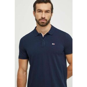 Tommy Jeans polo de bumbac culoarea albastru marin, neted, DM0DM18312 imagine