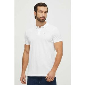 Tommy Jeans polo de bumbac culoarea alb, neted, DM0DM18312 imagine