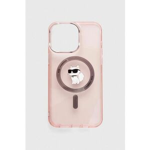 Karl Lagerfeld Husă pentru telefon iPhone 15 Pro Max 6.7" culoarea roz imagine