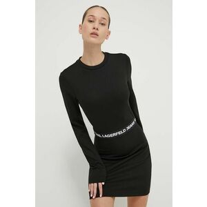 Karl Lagerfeld Jeans rochie culoarea negru, mini, mulata imagine