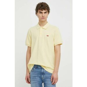 Levi's polo de bumbac culoarea galben, neted imagine