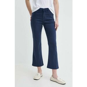 Marella pantaloni femei, culoarea bleumarin, drept, high waist 2413130000000 imagine