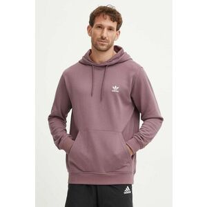 adidas Originals hanorac de bumbac barbati, culoarea violet, cu glugă, neted, IX7673 imagine