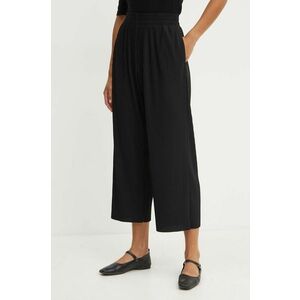 Max Mara Leisure pantaloni femei, culoarea negru, fason culottes, high waist, 2426786027600 imagine