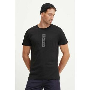 Alpha Industries tricou din bumbac barbati, culoarea negru, cu imprimeu, 146509 imagine