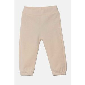 United Colors of Benetton pantaloni de trening din bumbac pentru bebeluși culoarea portocaliu, cu imprimeu, 3J70AF01T imagine