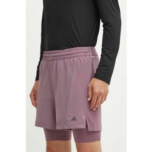 adidas Performance pantaloni scurți de antrenament Yoga culoarea violet, IY1633 imagine