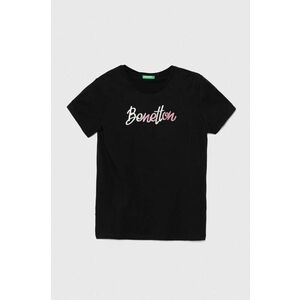 United Colors of Benetton tricou de bumbac pentru copii culoarea negru, 3I1XC10JQ imagine