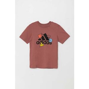 adidas tricou de bumbac pentru copii POS TABLE LK culoarea roz, cu imprimeu, IZ0444 imagine