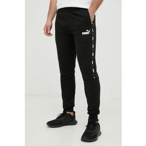 Puma pantaloni de trening barbati, culoarea negru, cu imprimeu imagine